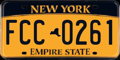 NY license plate FCC0261