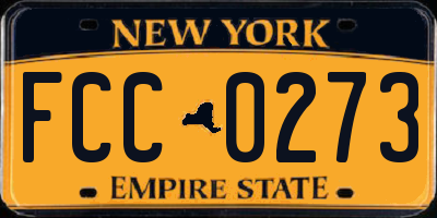 NY license plate FCC0273