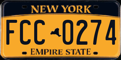 NY license plate FCC0274