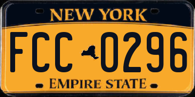 NY license plate FCC0296