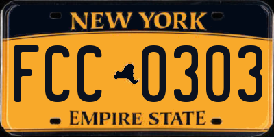 NY license plate FCC0303