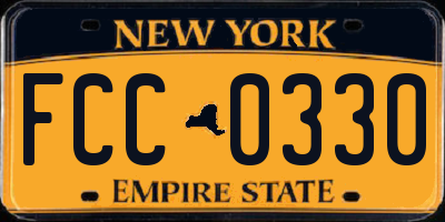 NY license plate FCC0330