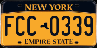 NY license plate FCC0339