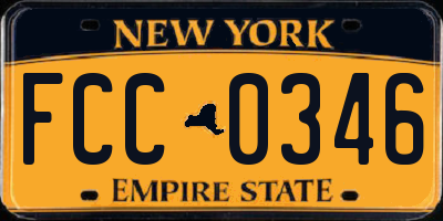 NY license plate FCC0346