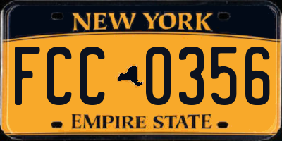 NY license plate FCC0356