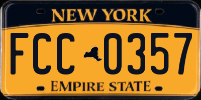 NY license plate FCC0357