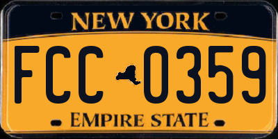 NY license plate FCC0359