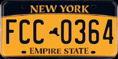 NY license plate FCC0364
