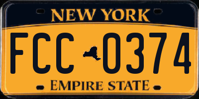 NY license plate FCC0374