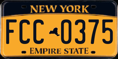 NY license plate FCC0375