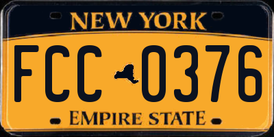 NY license plate FCC0376
