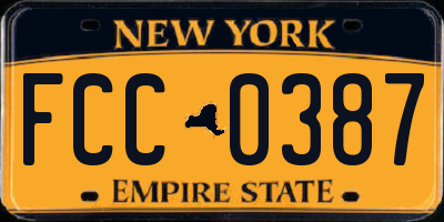 NY license plate FCC0387