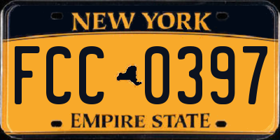 NY license plate FCC0397