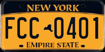 NY license plate FCC0401