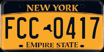 NY license plate FCC0417