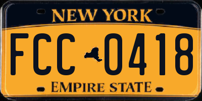 NY license plate FCC0418