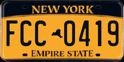 NY license plate FCC0419