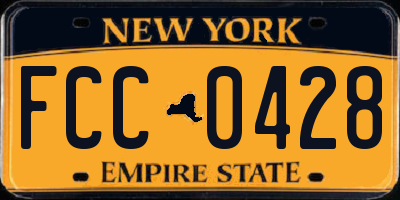 NY license plate FCC0428