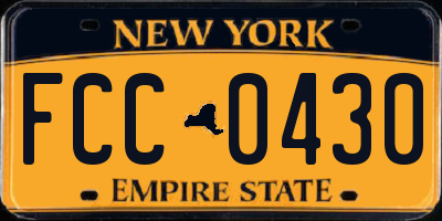 NY license plate FCC0430