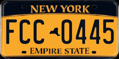 NY license plate FCC0445