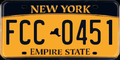 NY license plate FCC0451