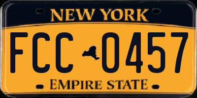 NY license plate FCC0457