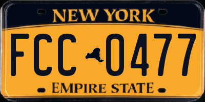 NY license plate FCC0477