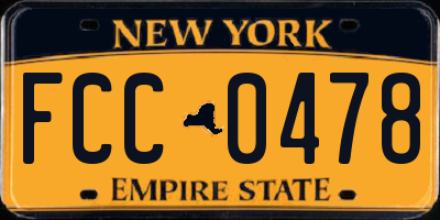 NY license plate FCC0478