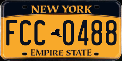 NY license plate FCC0488