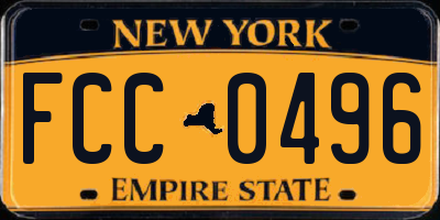 NY license plate FCC0496