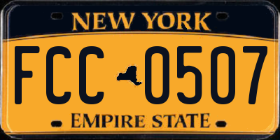 NY license plate FCC0507