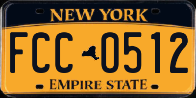 NY license plate FCC0512