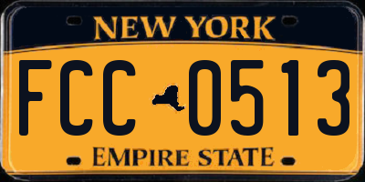 NY license plate FCC0513
