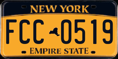 NY license plate FCC0519