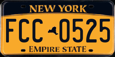 NY license plate FCC0525
