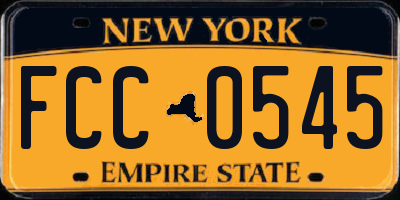 NY license plate FCC0545