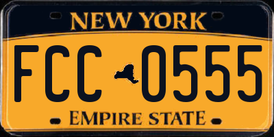 NY license plate FCC0555