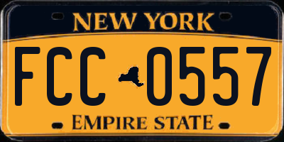 NY license plate FCC0557