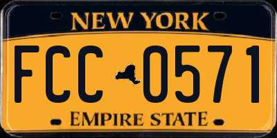 NY license plate FCC0571