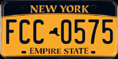 NY license plate FCC0575