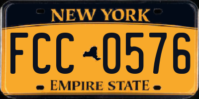 NY license plate FCC0576