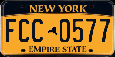 NY license plate FCC0577
