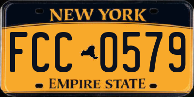 NY license plate FCC0579