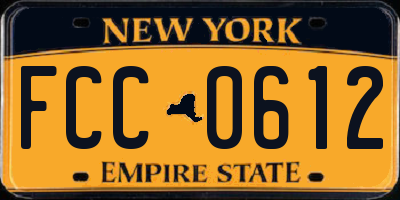 NY license plate FCC0612
