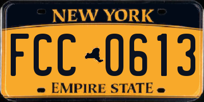 NY license plate FCC0613