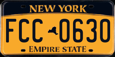 NY license plate FCC0630