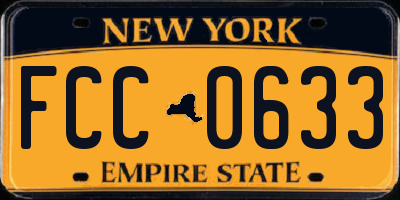 NY license plate FCC0633