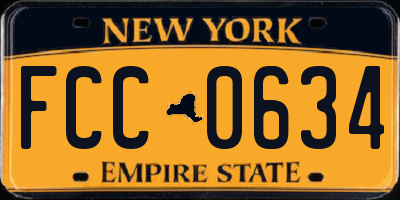 NY license plate FCC0634