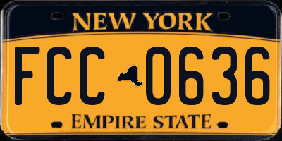 NY license plate FCC0636