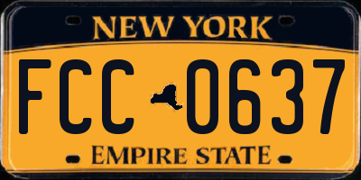 NY license plate FCC0637
